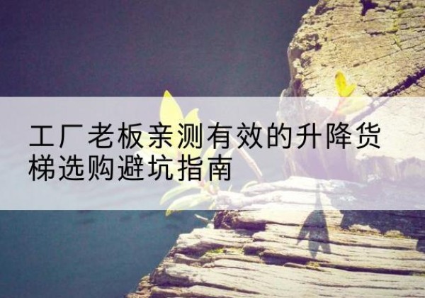 随县升降货梯怎么选-工厂老板亲测有效的升降货梯选购避坑指南